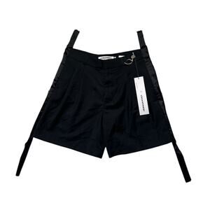 tailored wool silk slit shorts